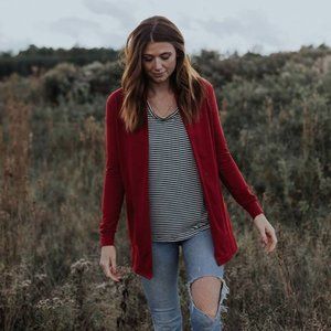 Blondie Apparel Briton Cardigan in Cardinal